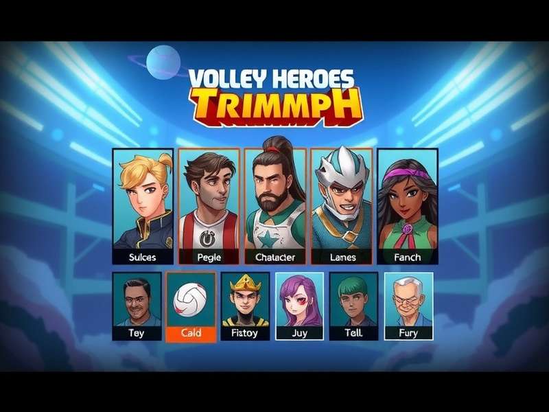 Volley Heroes Triumph character selection screen